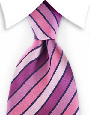 Variegated Pinks and Mauve Striped 4" Wide Tie