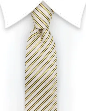 Yellow Striped Skinny Tie